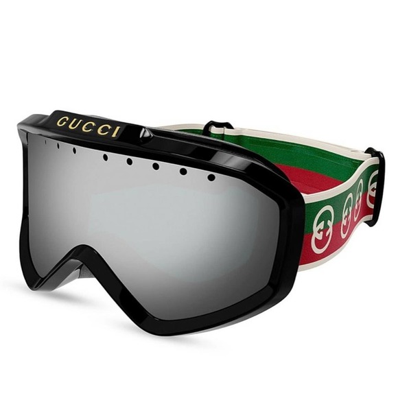 GUCCI GG logo web stripe ski snow goggles